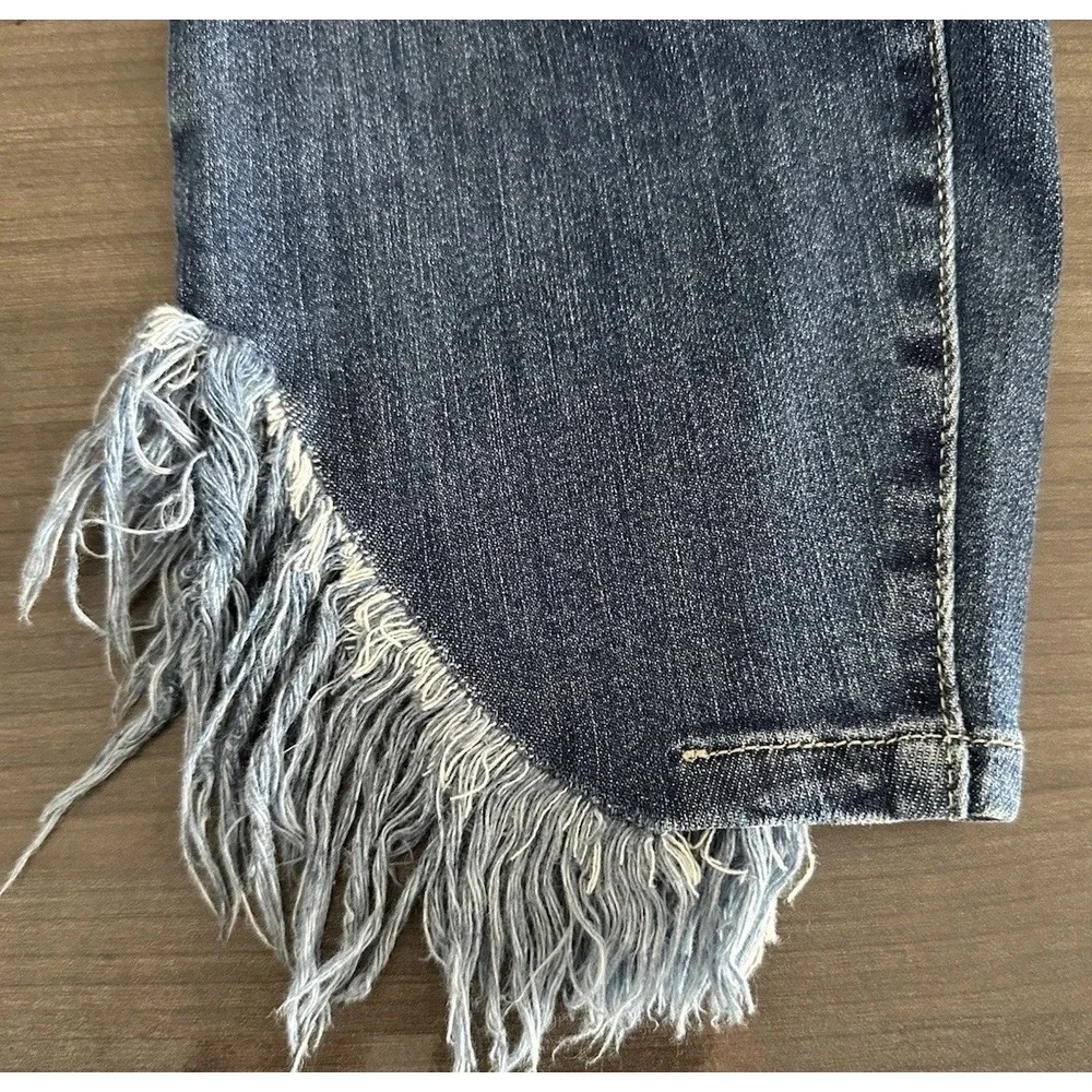Judy‎ Blue Womens 14W Skinny Jeans Distressed Raw Hem Stretch Denim Blue Casual
